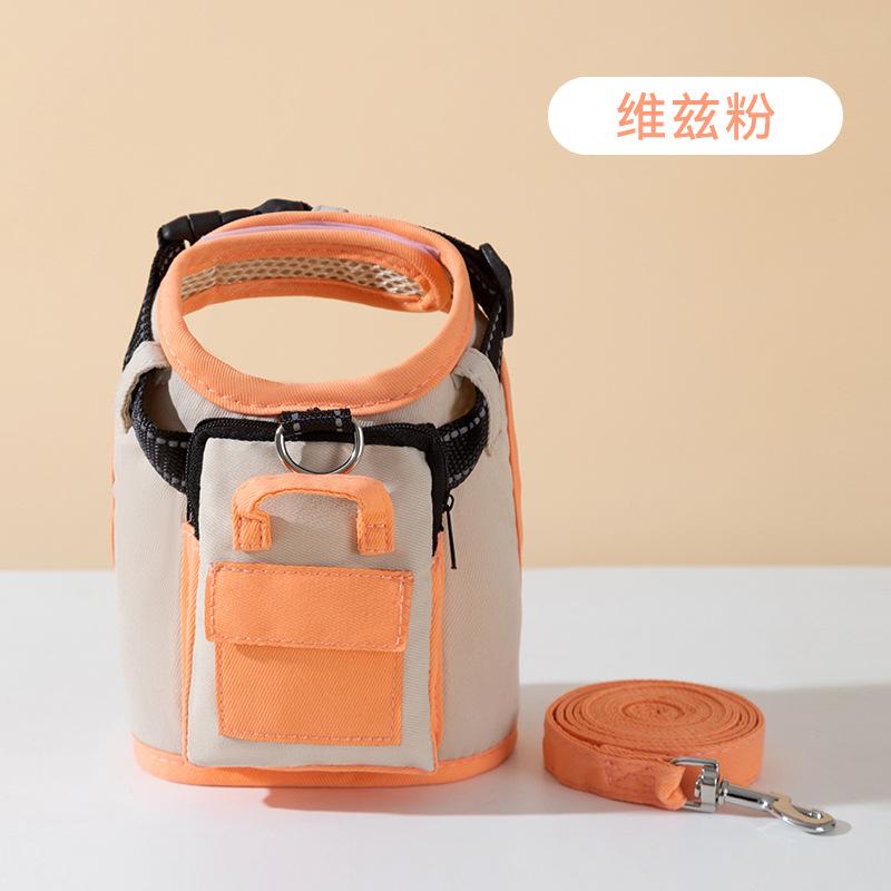 

Щенок поводок жилетного типа маленький щенок Тедди Бигбер Померанский нагрудник рюкзак для питомца поводок для выгула собаки S (recommended weight 0-2kg)