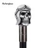 Silver Resin Skull Head Walking Cane Fashion Decorative Steel Walking Stick Gentleman Elegant Cosplay Cane Knob Crosier 92cm