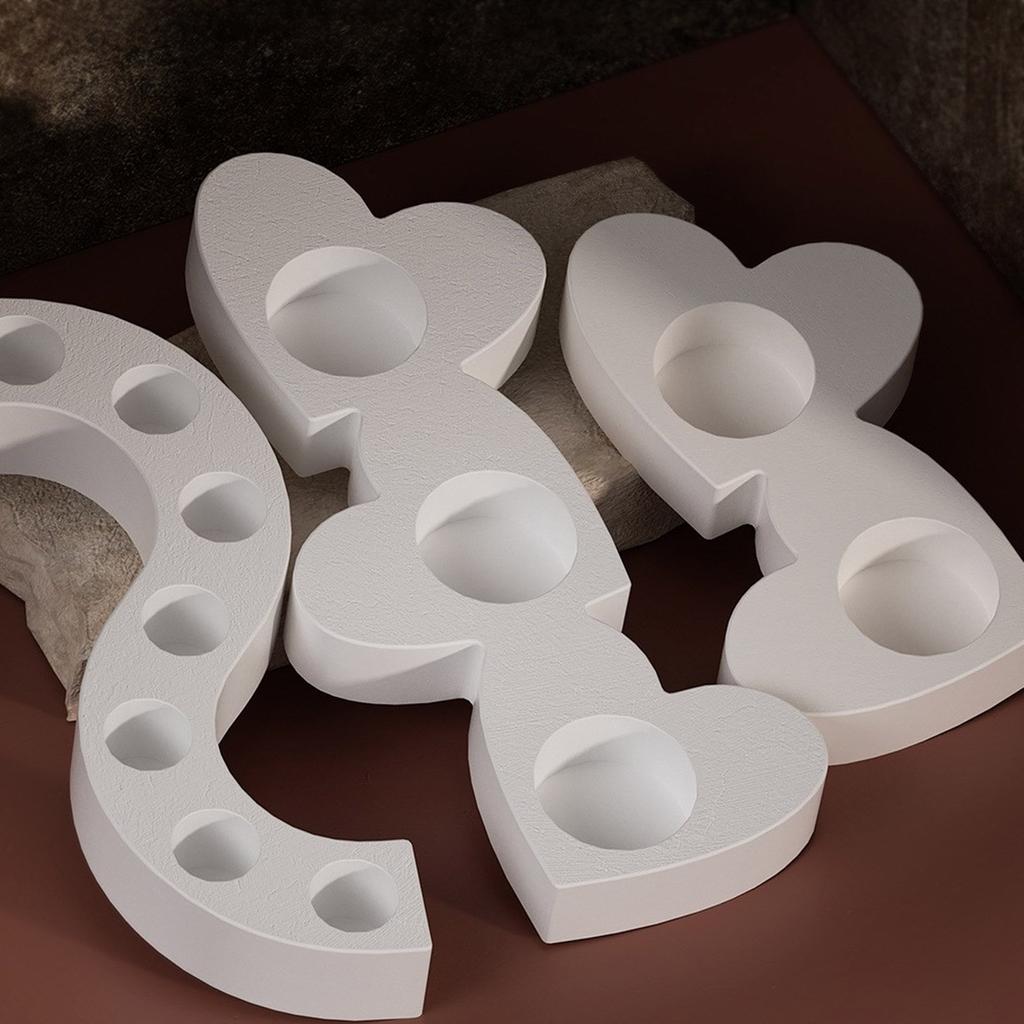 Love Heart Candle Holder Mold Handmade Concrete Gypsum Molds Silicone Candlesticks Resin Molds Decorations DIY Craft