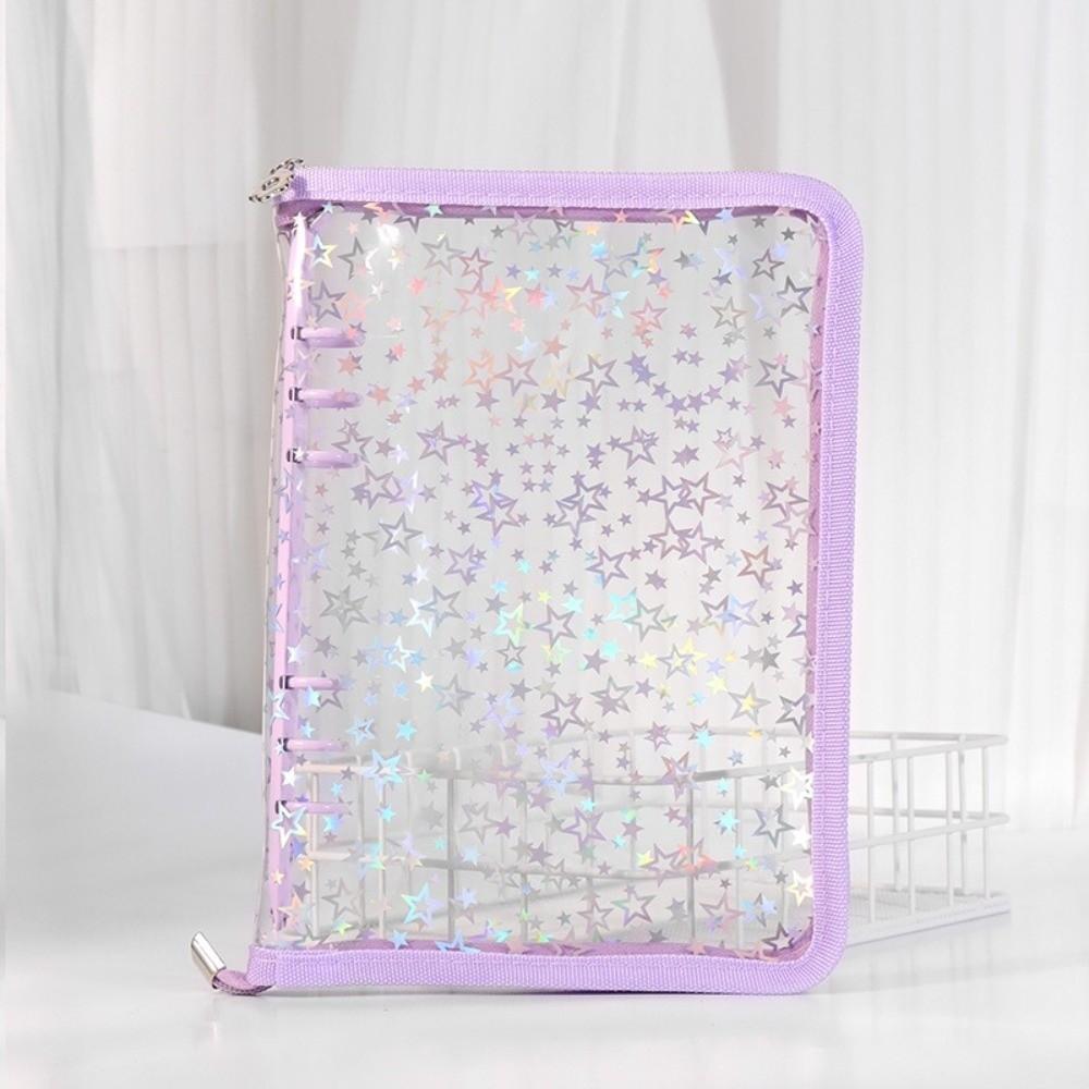 PVC Kpop Idol Photo Album Loose Leaf Photocard Holder New Laser Star Zipper Binder Collect Book