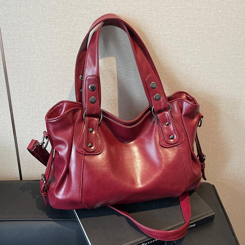 Fashionable Vintage Leather Handbag Large Capacity Shoulder Bag Fashion Shoulder Bag for Daily Commute Work Weekend Outings and Ladies' Holiday Gifts