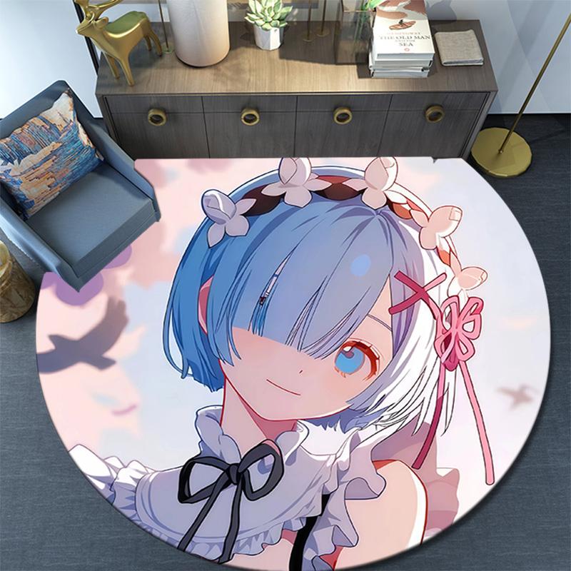 ReZero Round Area Rug,Carpet Rug for Living Room Bedroom Sofa Playroom Decor,Non-slip Floor Mat