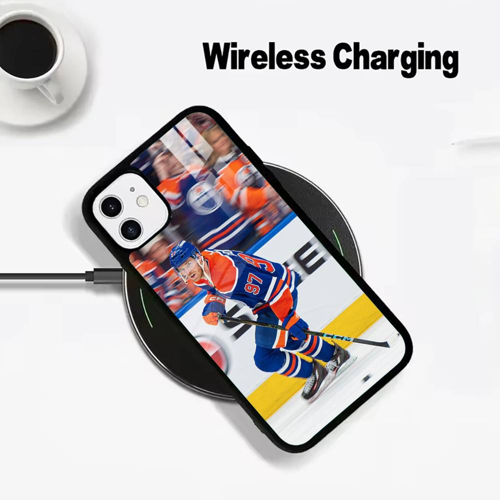 Hockey su Ghiaccio C-Connor McDavid Per IPhone17 16 15 14 13 12 11 Plus Pro Max Plus Caricatore Wireless Cover per Telefono