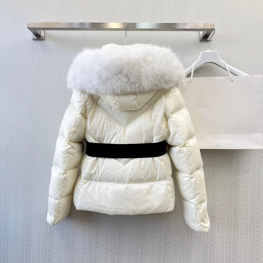 Explosive original standard high-quality Mengjia SS new women's fur collar waist down jacket