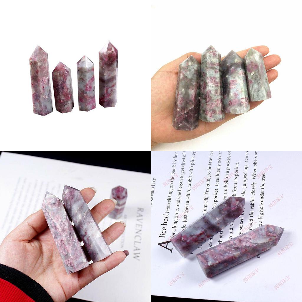 Beautifully Authentic Pink Tourmaline Tower Quartz Crystal Point Wand For Reiki Healing