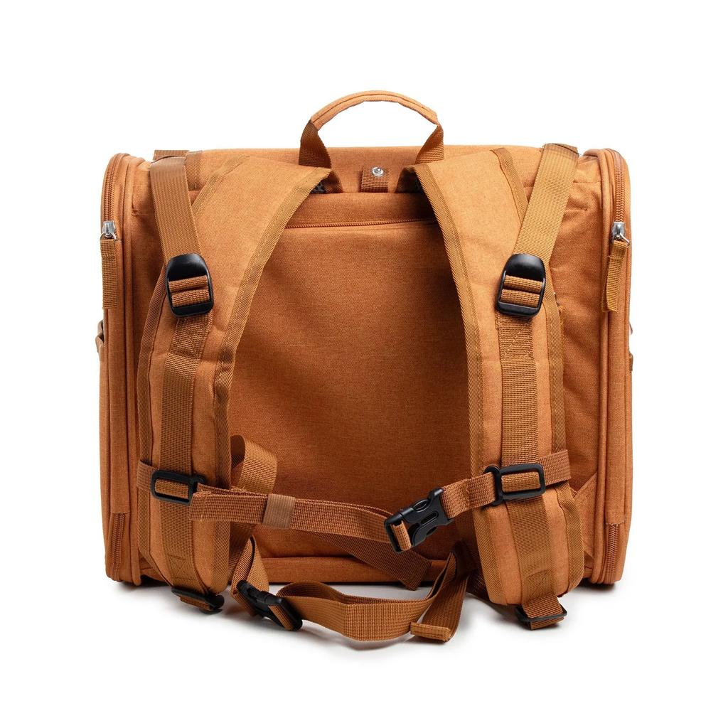 1pc 37cmx32cmx25cm Cat Backpack - Expandable Breathable Outbound Portable Large Space Spacecraft Design Brown Pet Backpack