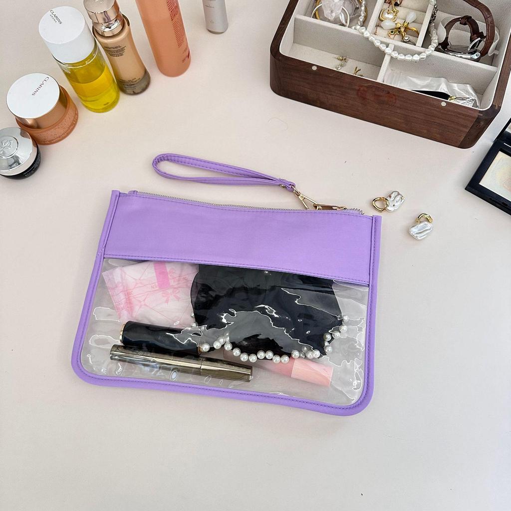 Transparente wasserdichte Reise-Kosmetik- und Snacktasche aus PVC - Großes Fassungsvermögen