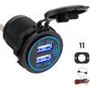 Dual USB Socket 12V Marine Outlet with Switch Golf Cart USB Port 12 Volt DC Car Charger Mount Waterproof Cigarette Lighter Power Adapter DIY Kit Fast