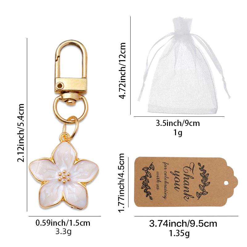 Cute Colourful Pearlescent Five-petalled Cherry Blossom Keyring Bag Charm