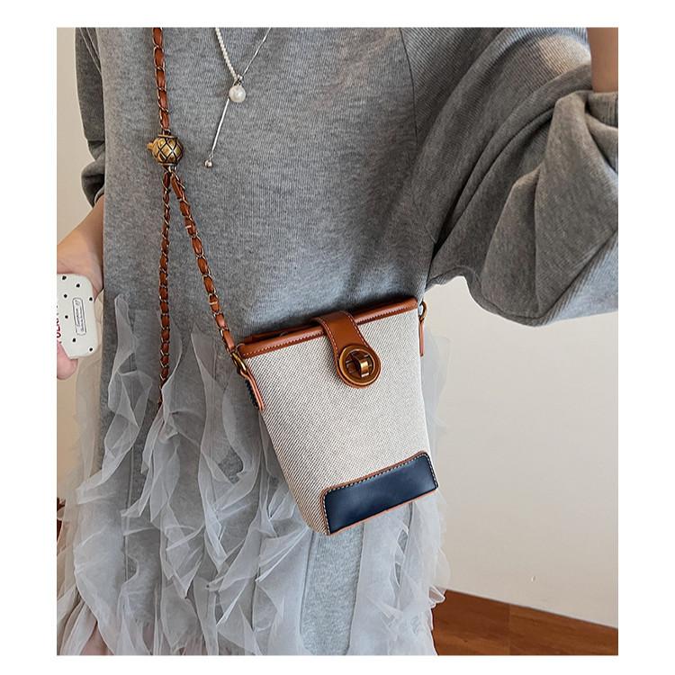 IELGY Ladies Messenger Bag Canvas Summer Fashion Bucket Bag