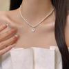 French Retro Pearl & Rose Pendant Necklace - Trendy Korean Design