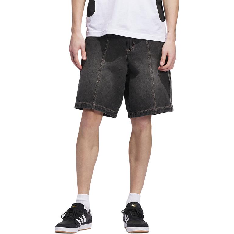 adidas Originals Fashion Soft Comfortable Versatile Denim Shorts Men Shorts Black JX5468