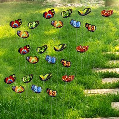 24Pcs Butterfly Garden Stakes Lawn Ornaments Bouquet Planter Lifelike Porch Scene Yard Park