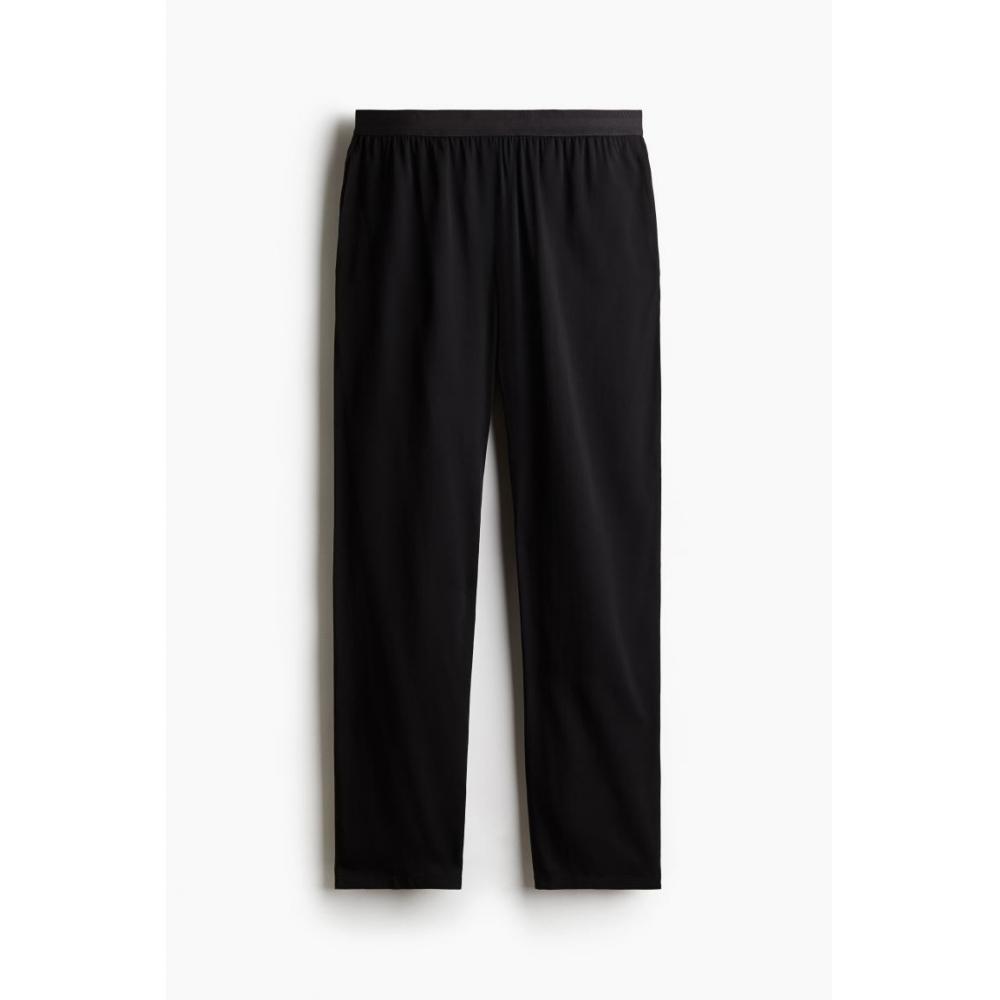 H M Loose Fit Satin Pants Black