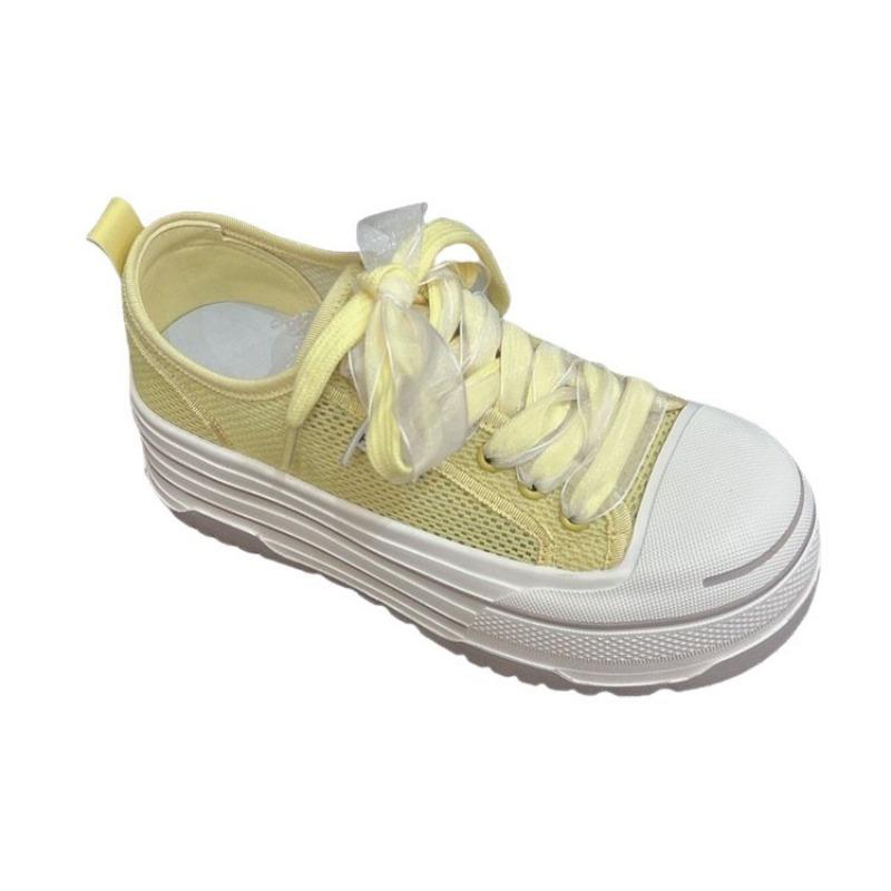 Modische atmungsaktive Mesh-Freizeitschuhe Sommer höhenvergrößernd bequem und elegant Board-Schuhe dicksohlige Schuhe