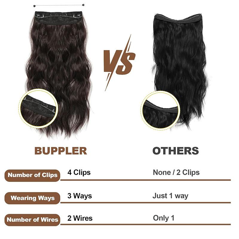 Water ripple fish thread extension wig fiber heat-resistant wig natural and comfortable suitable for daily wear by girls
