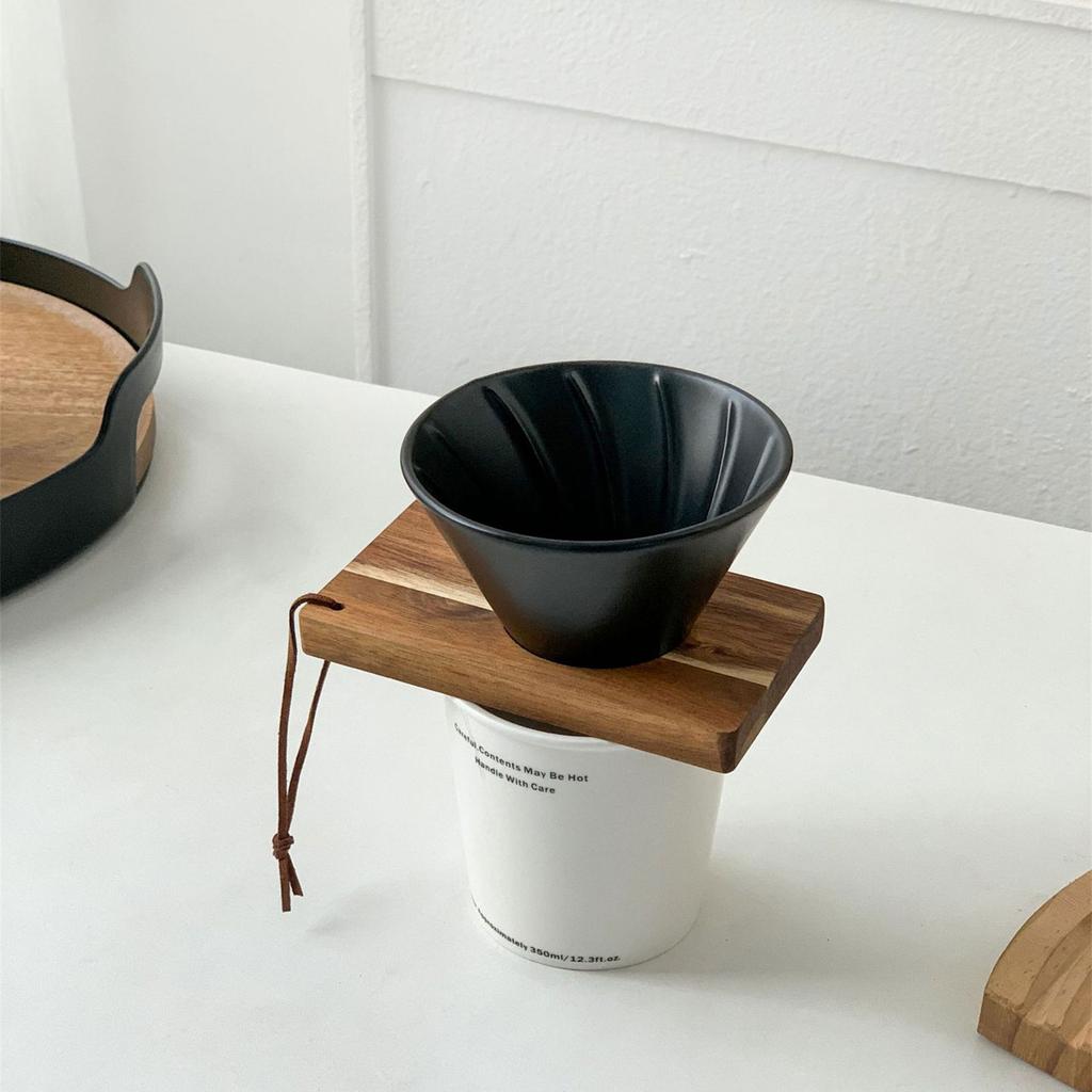 Porcelain Hand Brewed Conical Coffee Filter Reusable Dripper Cone Holder for Home Office Camping and Travel Use