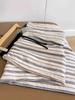 Women's Striped Linen Trousers: Fashionable, Cowhide, Minimalist, Wide-Leg with Drawstring Waist.