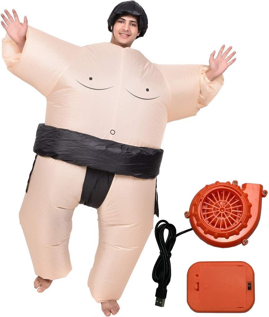 amor e Inflatable Sumo Wrestler and Air Blower Set Suitable for Heights [Entregando paz] Costume, Hat, (3-Piece Set) - 150-190cm (5'1-6'5"),