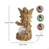 Outdoor Fairy Statue with Glass Sphere | Handmade Floral Detailing,