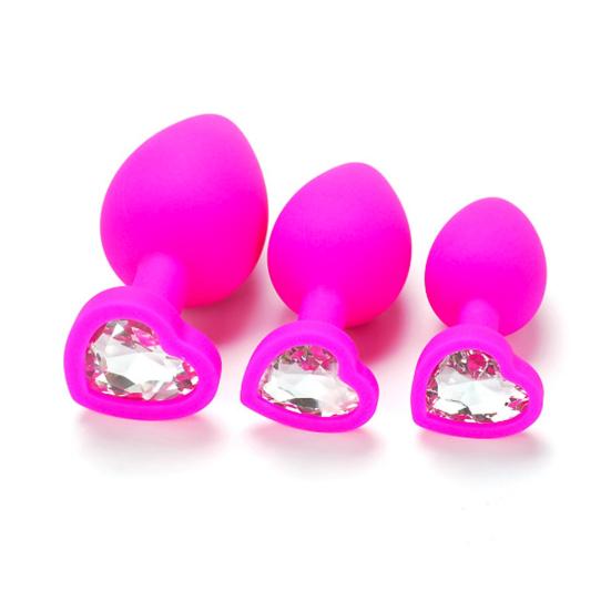 Anal Plug Adult Toy Waterproof 3 Rhinestone Design Plug Colors Anal Sex Toy Couples