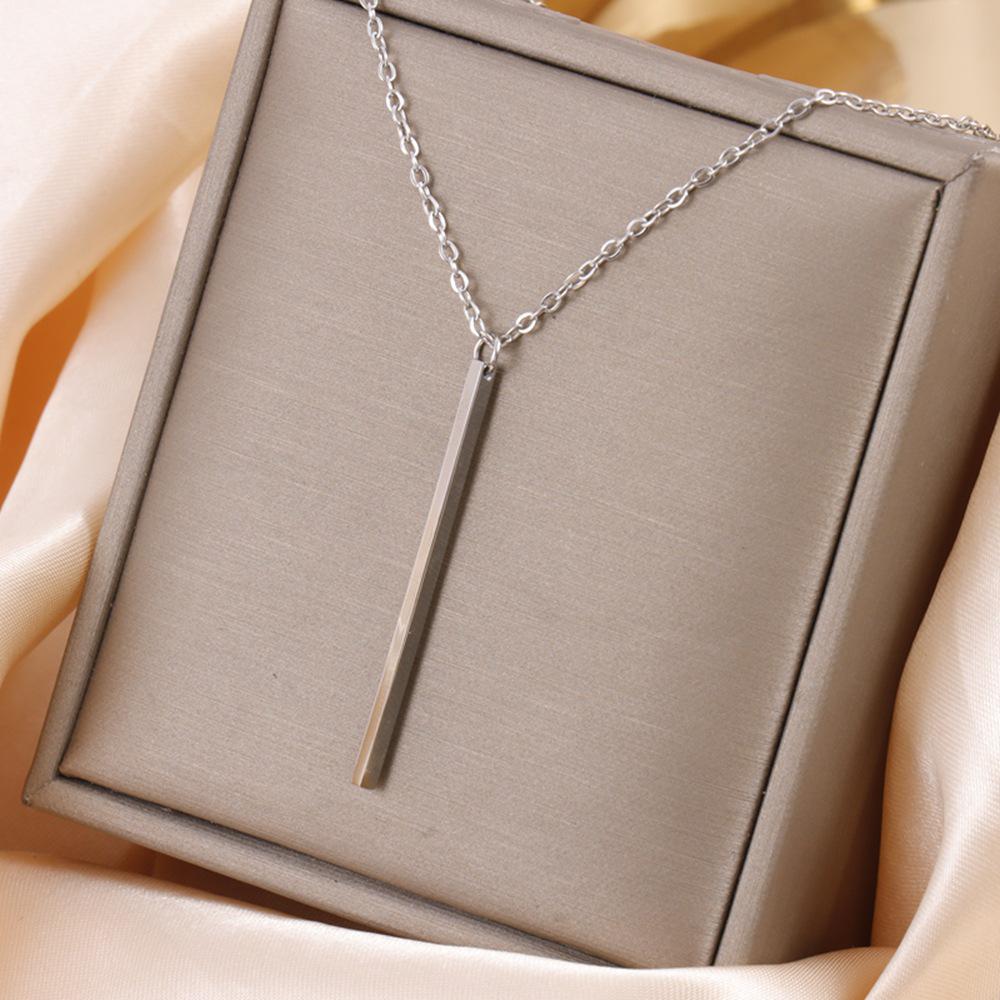 Minimalist Gold Plated Titanium Steel English Letter Pendant Necklace