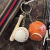 Mode Sportserie Kreativer Schlüsselanhänger Handschuh Baseballschläger PU-Leder Baseball Schlüsselanhänger Sport Schlüsselanhänger Mini Baseball Geschenk