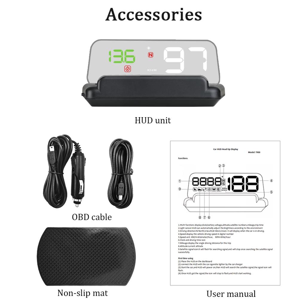 HUD High Definition GPS Speed Projector Speedometer Clear Font RPM Clock Fuel Consumption Portable Car for Head Up Displ