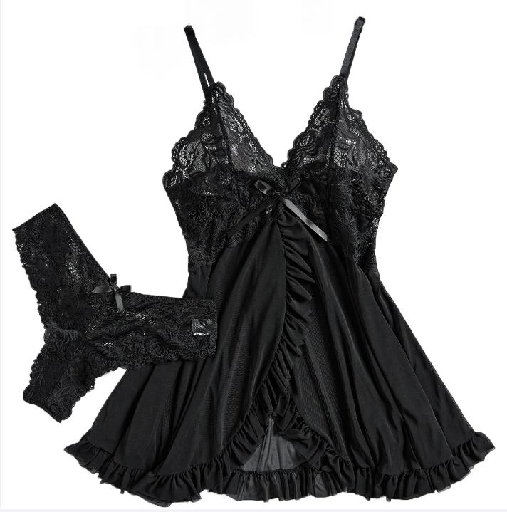 Sexy Women Lingerie Women Porno Sleepwear Transparent Lace Dress Nightdress Erotic Clothing