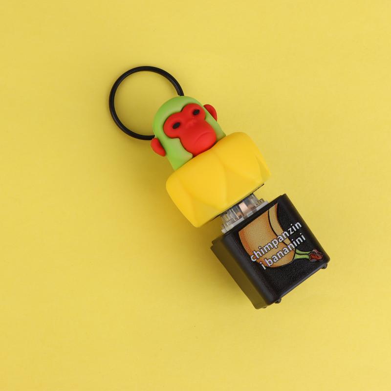Creative Monkey Keyboard Figure With Voice Decompression Button Keychain Pendant Fun Decompression Toy