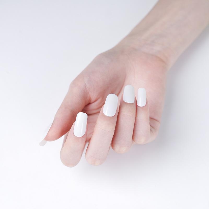 Pure White Gel Nail Art Stickers, Half-baked Nail Polish Glue, Full Nail Stickers, Lamp Nail Art Stickers