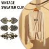 4 Stück Retro Pullover Wirbelclip Umhang Cape Clips Cardigan Broschen Anstecknadeln Schalkragenverschluss Kleid Hemd Brosche Clip Schmuck für Frauen, Neujahrsgeschenke