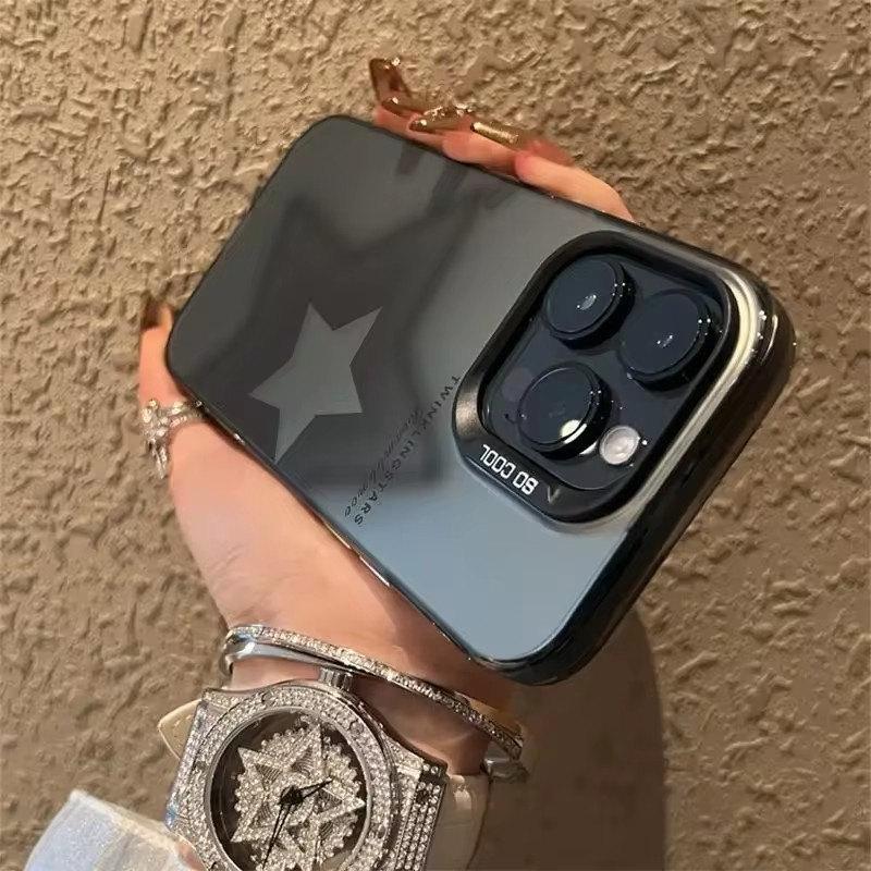 Smudged Star Matte Laser Graphic Phone Case For iPhone 16 15 14 Pro Max Cases iPhone 11 12 13 XS X XR 7 8 Plus 15 Plating Cover