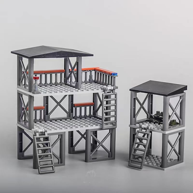 Figure Militari Arma Filo Spinato Sacchi di Sabbia Accessori Base MOC Scena Militare Blocchi da Costruzione Mattoncini Blocchi Giocattoli per Bambini Set di Gioco