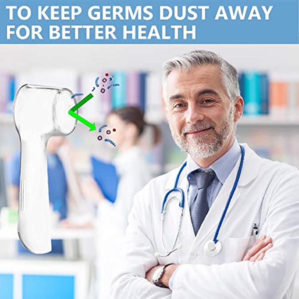 6 Abdeckungen für elektrische Zahnbürsten – kompatible Zahnbürstenabdeckungen, Schutzabdeckungen für elektrische Zahnbürstenköpfe – transparente, staubdichte Zahnbürstenabdeckungen