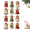 12pcs Colorful Design Christmas Hanging Wooden Xmas Decor Sweet Girl-Shaped Pendant  New Year Gift