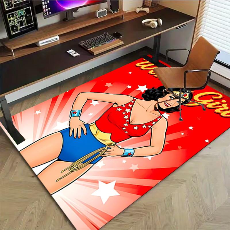 Wonder Girl Comic Art Carpet For Playroom Bedroom Living Room Sofa Home Decorkids Game Area Rug Nonslip Floor Mat