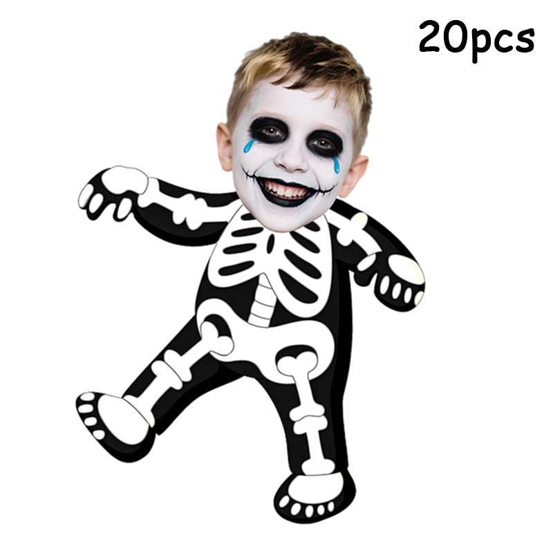 20pcs Personalized Sticker Horrible Halloween Party Decor Customized Skull Design Your Own Head Lable Hallow Sealing Stickers
