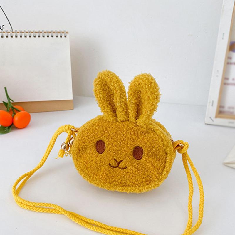 Children's Cute Plush Bunny Bag Girls Waist Bag Gradient Color Chest Bags Autumn winter Child Waist Belt Bag Cartoons Purse