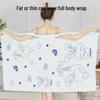 Cartoon Print Wearable Adult Bath Skirt Towel - Thick, Soft, Non-Shedding Beach Towel