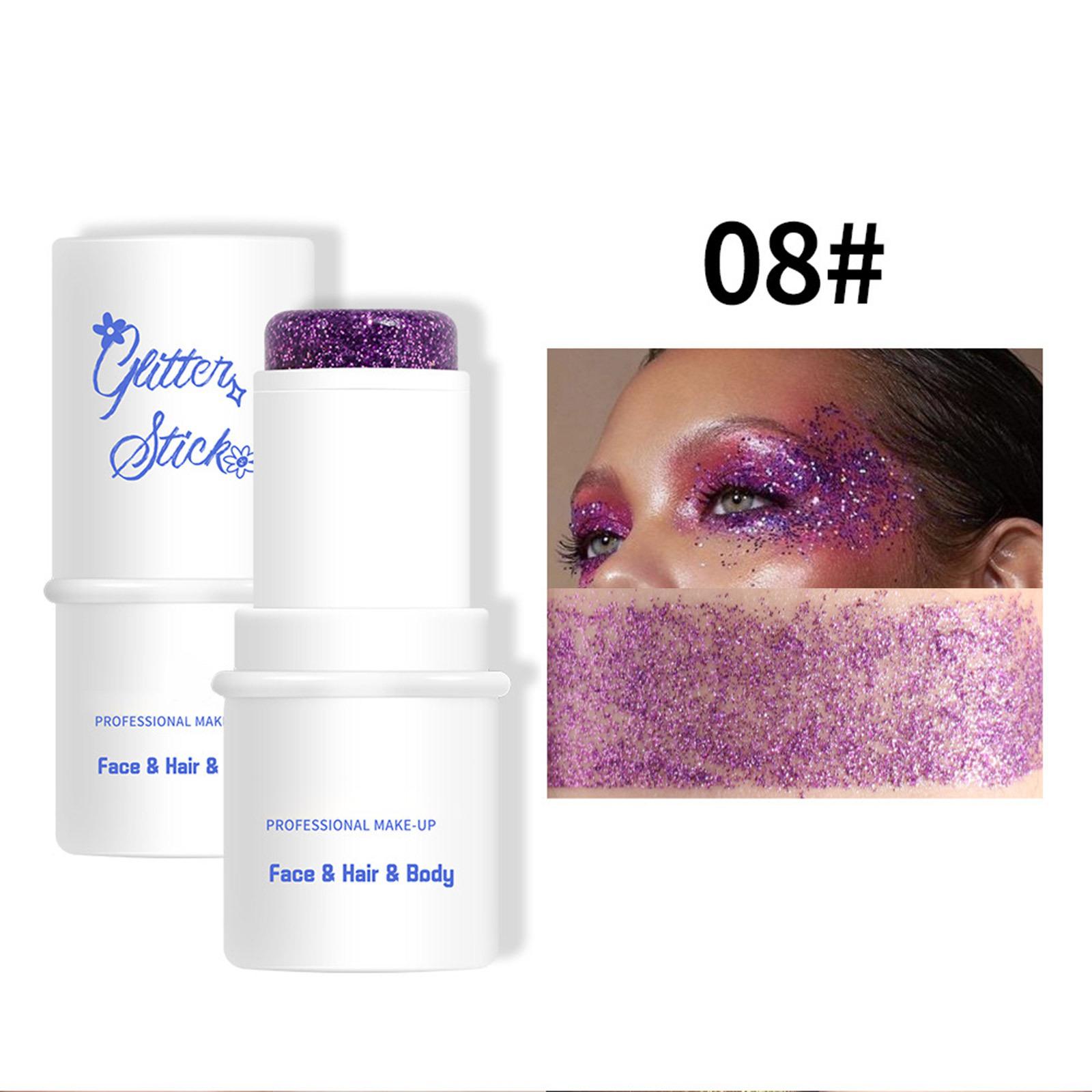 

Face and Body Glitter Makeup Stick Sparkling Paint for Halloween Cosplay Festival Carnival Party Dress Up Performance Costume Events One Size
