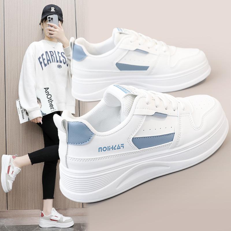 [Customized] G2-1 new 2025 spring and summer breathable little white shoes board shoes women's color matching trend thick sole increase flow