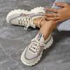 Women's Breathable Woven Sneakers - Lightweight Casual Platform Running Shoes Low-Top Lace-Up Desig Ladies Sneakers