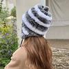 New Rex Rabbit Fur Hat Women's Thickened Cute Warm Ear Protection Korean Version Rabbit Fur Hat Fashionable and Versatile Winter