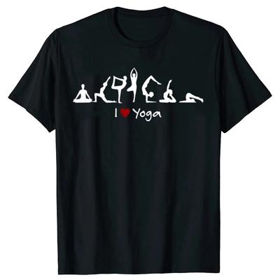 Yoga Workout Cute Funny Graphic Top Tee I Love Yoga TShirt Vintage T Shirt Men Clothing Tops Camisas Streetwear