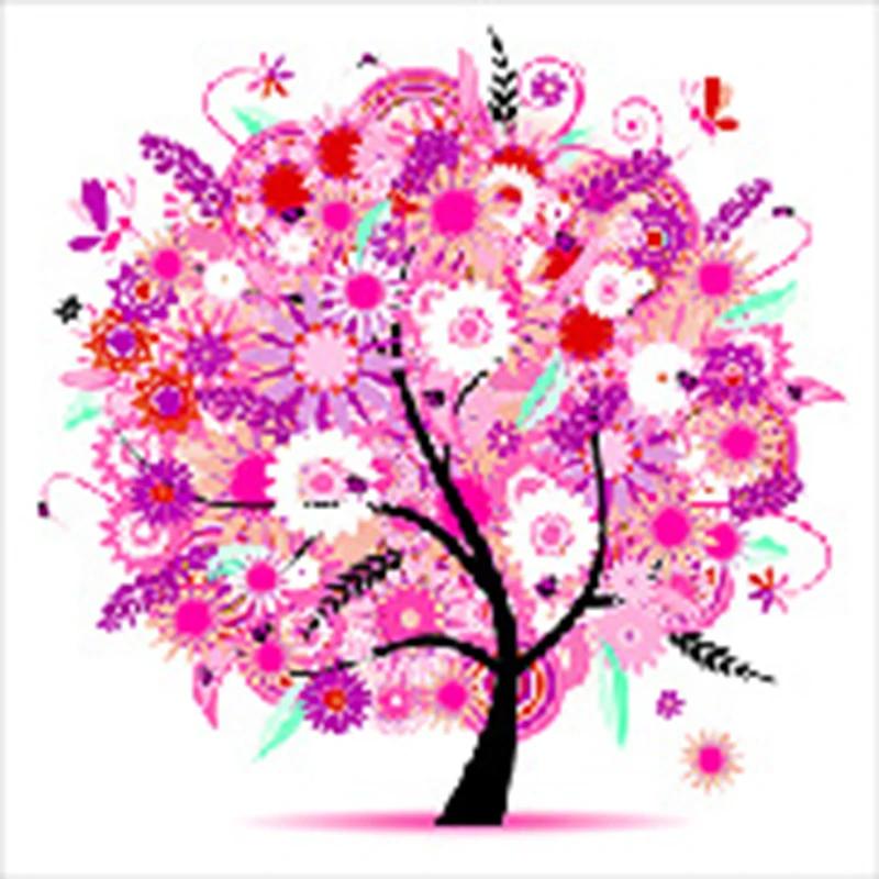 1pcolorful Four Seasons Tree Counted Cross Stitch Kit Embroidery Package Spring Summer Autumn Winter Living Room Home Decorative