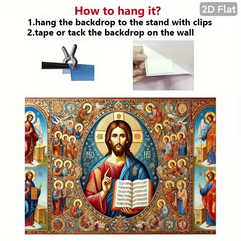 2D Byzantine Style Jesus Christ Themed Party Backdrop