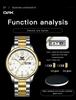 OPK 8176 Man Watch Steel Strap Waterproof Luminous Date Week Classic Digital Dial Simple Business Quartz Wristwatches for Men