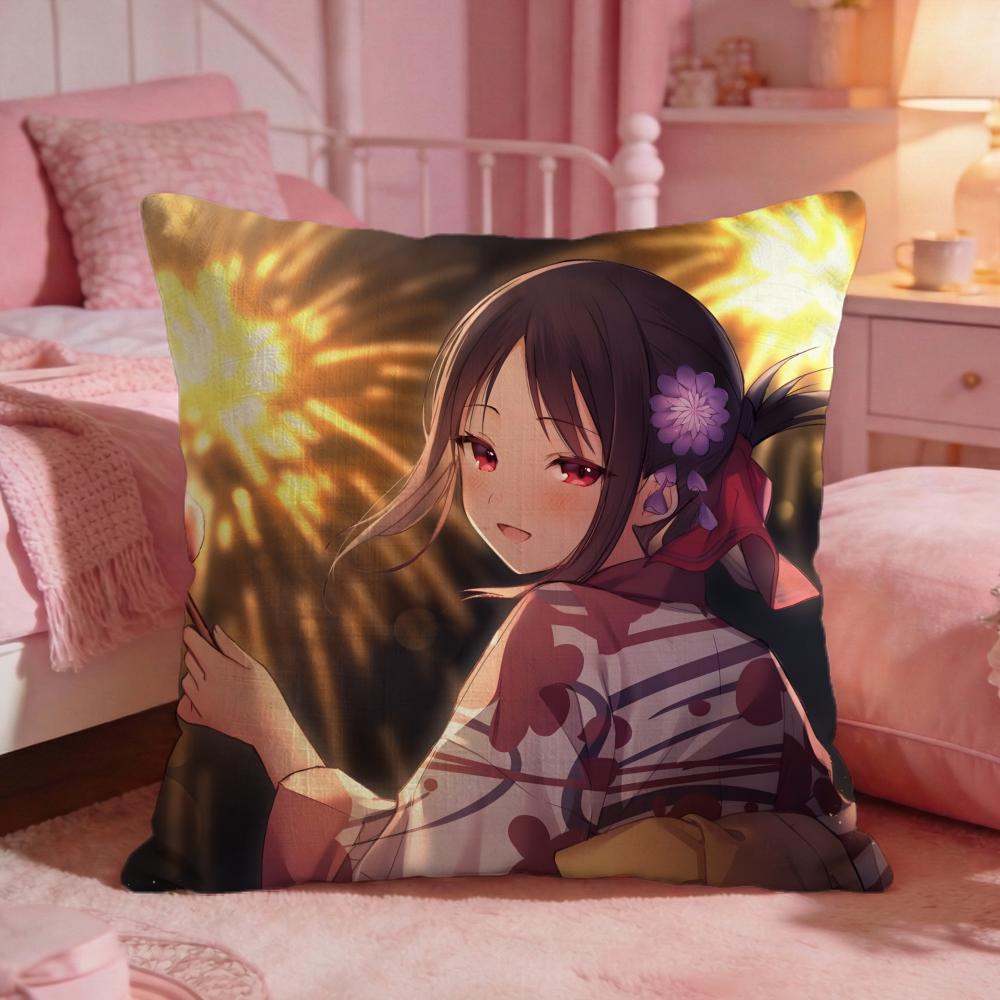KKaguyasamas Love Is Wars Cushion Cover Premium Comfort Reversible Pillow Cove Two In One Design For Any Room  Car Interior