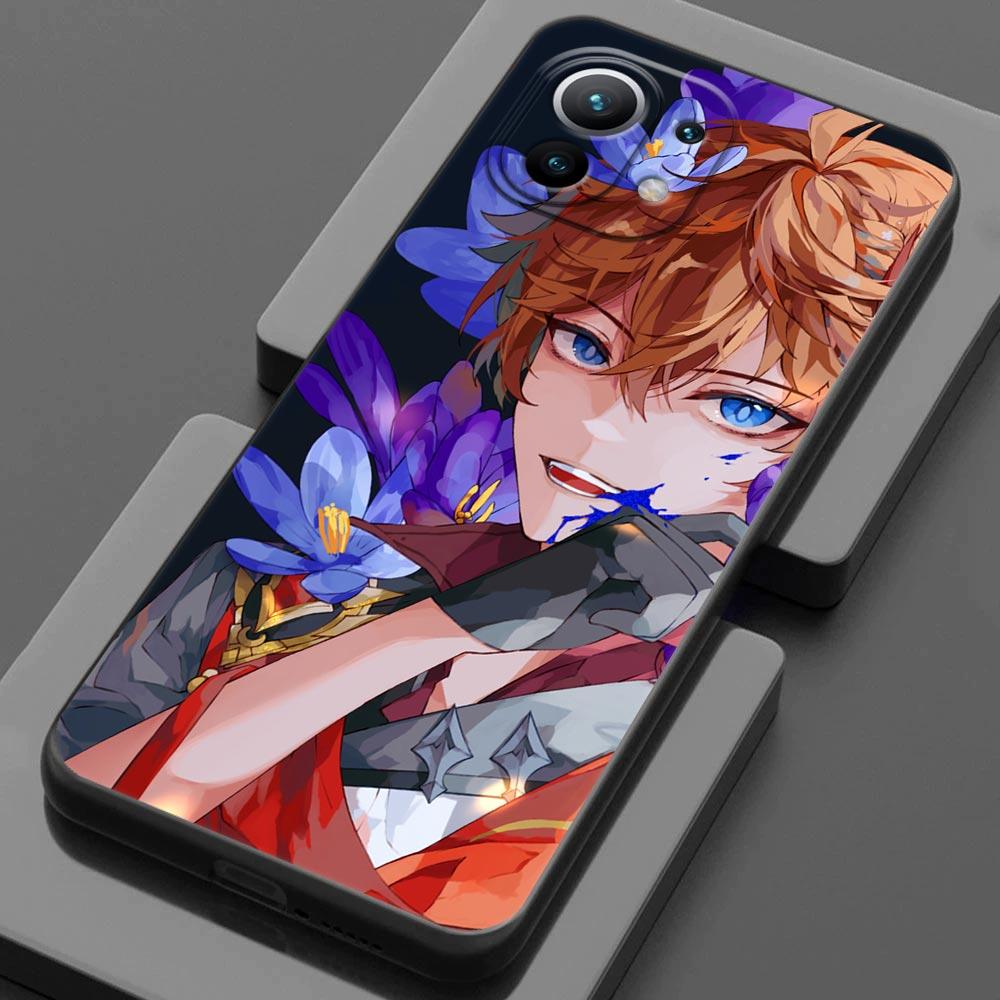 Phone Case for Xiaomi Mi 11 Lite 5G NE 11i 11X 11T 12 Pro Poco  F3 X3 GT X4 NFC Pro Cases Cover Anime Genshin Impact Flower Game